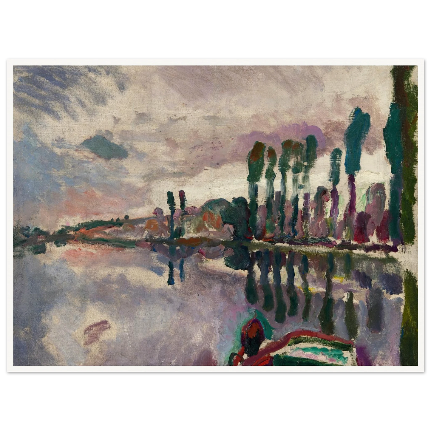 Le Loir à Durtal (1906) Art Print | Raoul Dufy - Framed Poster - 30x40 cm / 12x16″ - Black frame