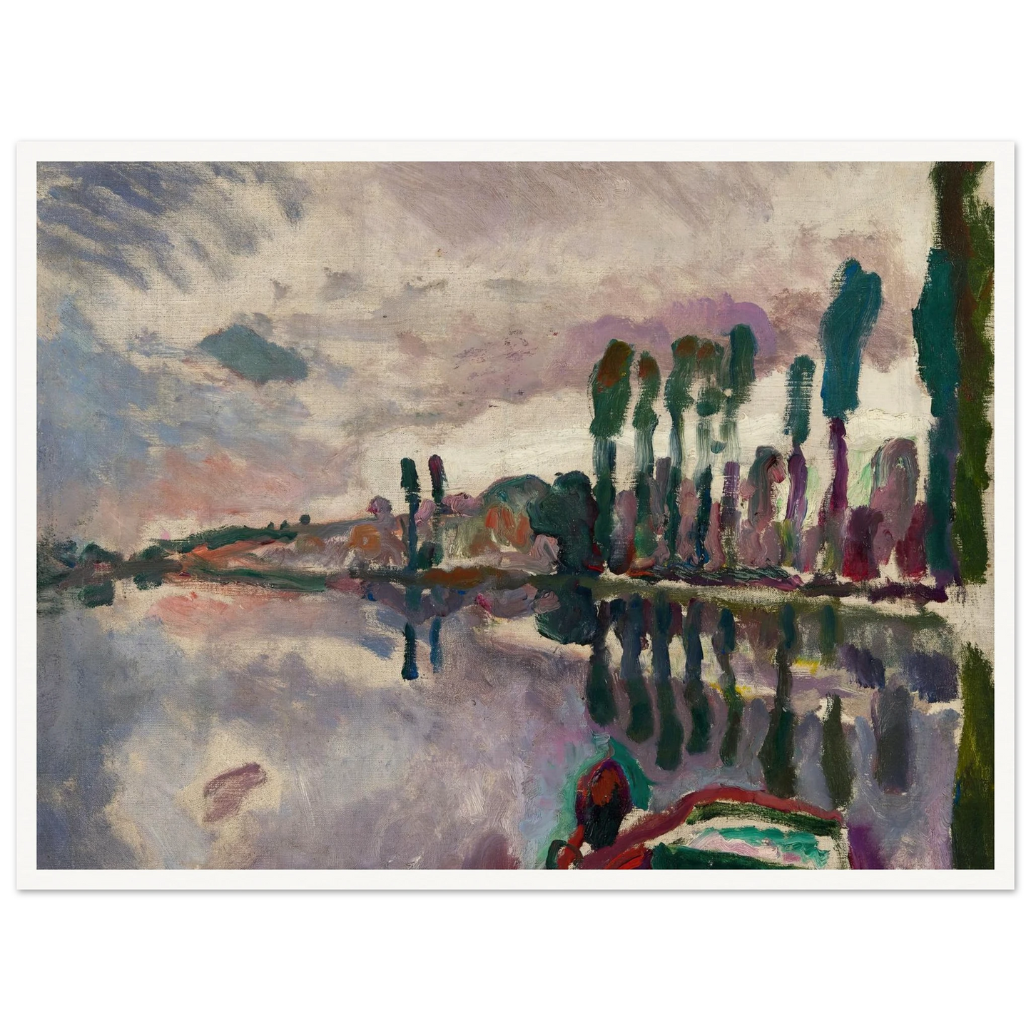 Le Loir à Durtal (1906) Art Print | Raoul Dufy - Framed Poster - 30x40 cm / 12x16″ - Black frame