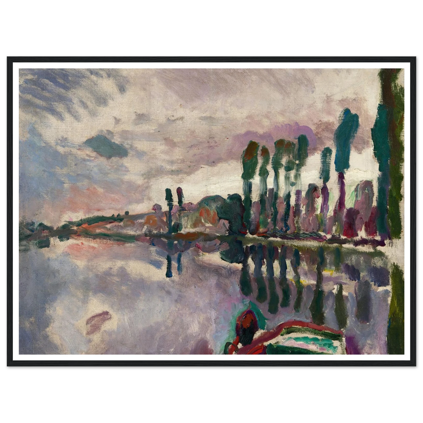 Le Loir à Durtal (1906) Art Print | Raoul Dufy - Framed Poster - 30x40 cm / 12x16″ - Black frame