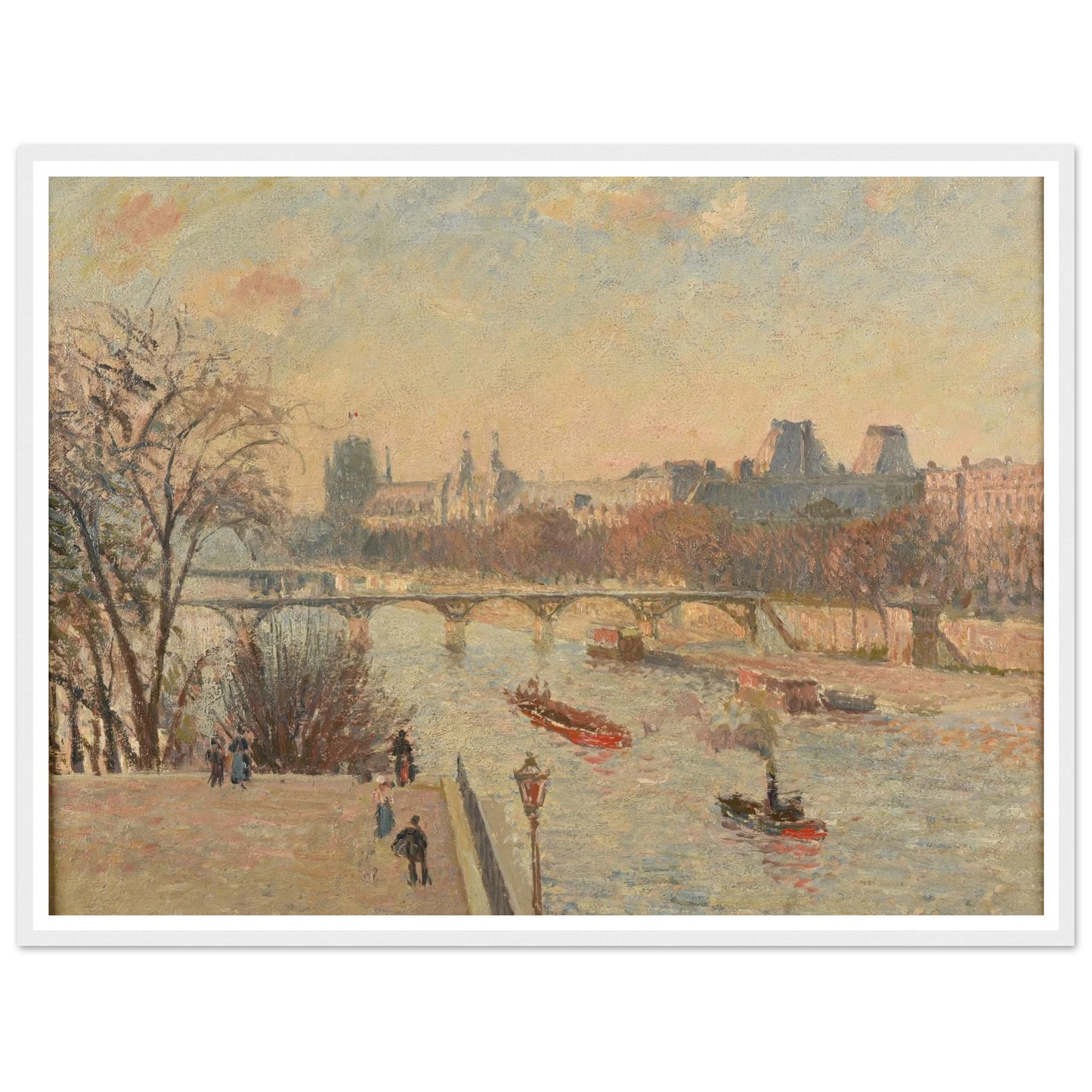 Le Louvre (1902) Art Print | Camille Pissarro - Framed Poster - 30x40 cm / 12x16″ - Black frame