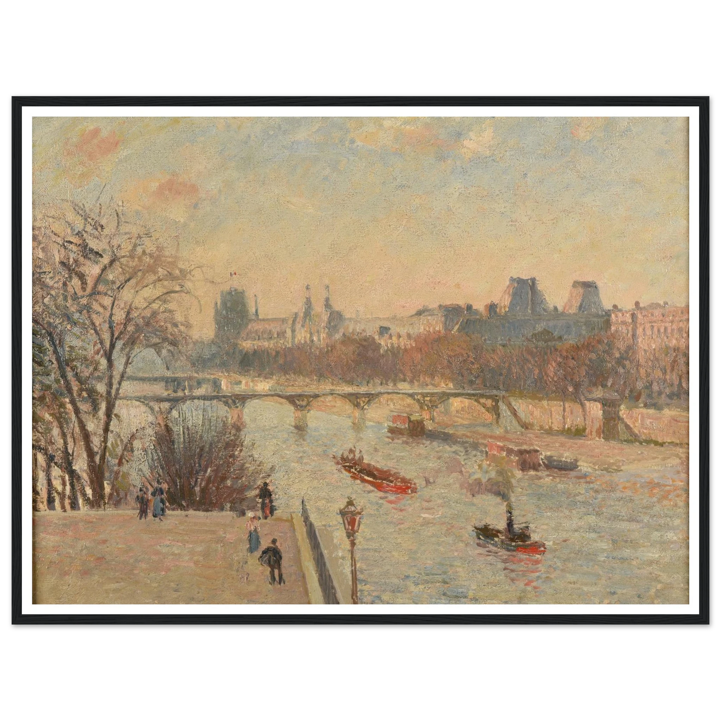 Le Louvre (1902) Art Print | Camille Pissarro - Framed Poster - 30x40 cm / 12x16″ - Black frame