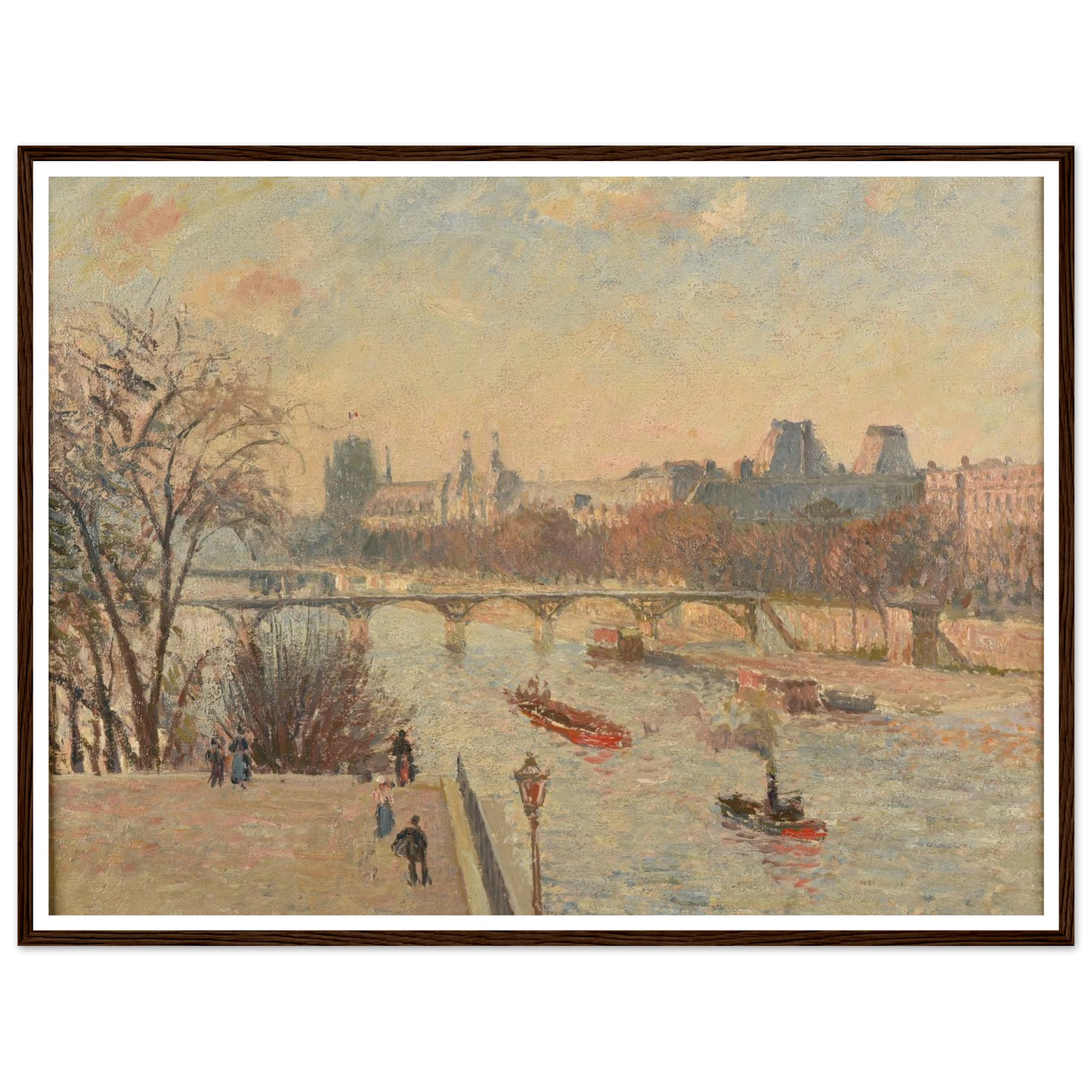 Le Louvre (1902) Art Print | Camille Pissarro - Framed Poster - 30x40 cm / 12x16″ - Black frame