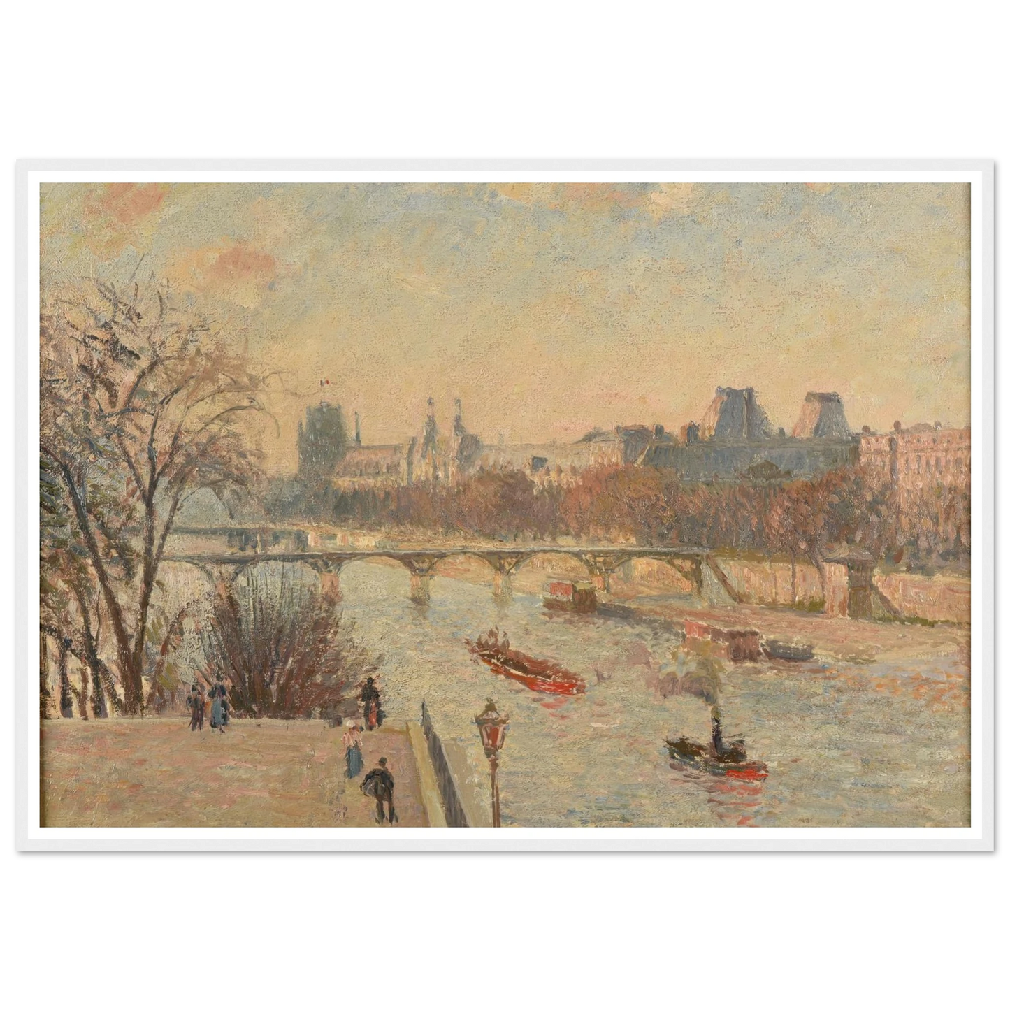 Le Louvre (1902) Art Print | Camille Pissarro - Framed Poster - 30x40 cm / 12x16″ - Black frame