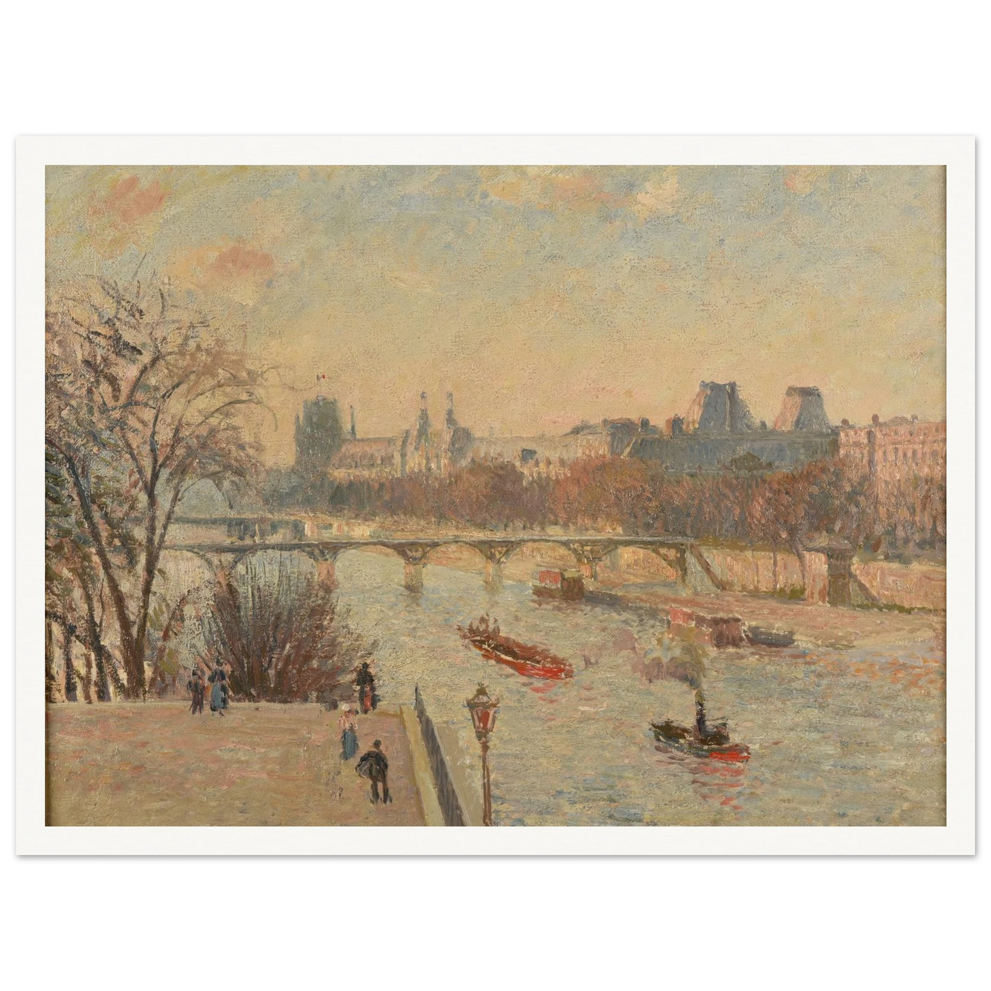 Le Louvre (1902) Art Print | Camille Pissarro - Framed Poster - 30x40 cm / 12x16″ - Black frame