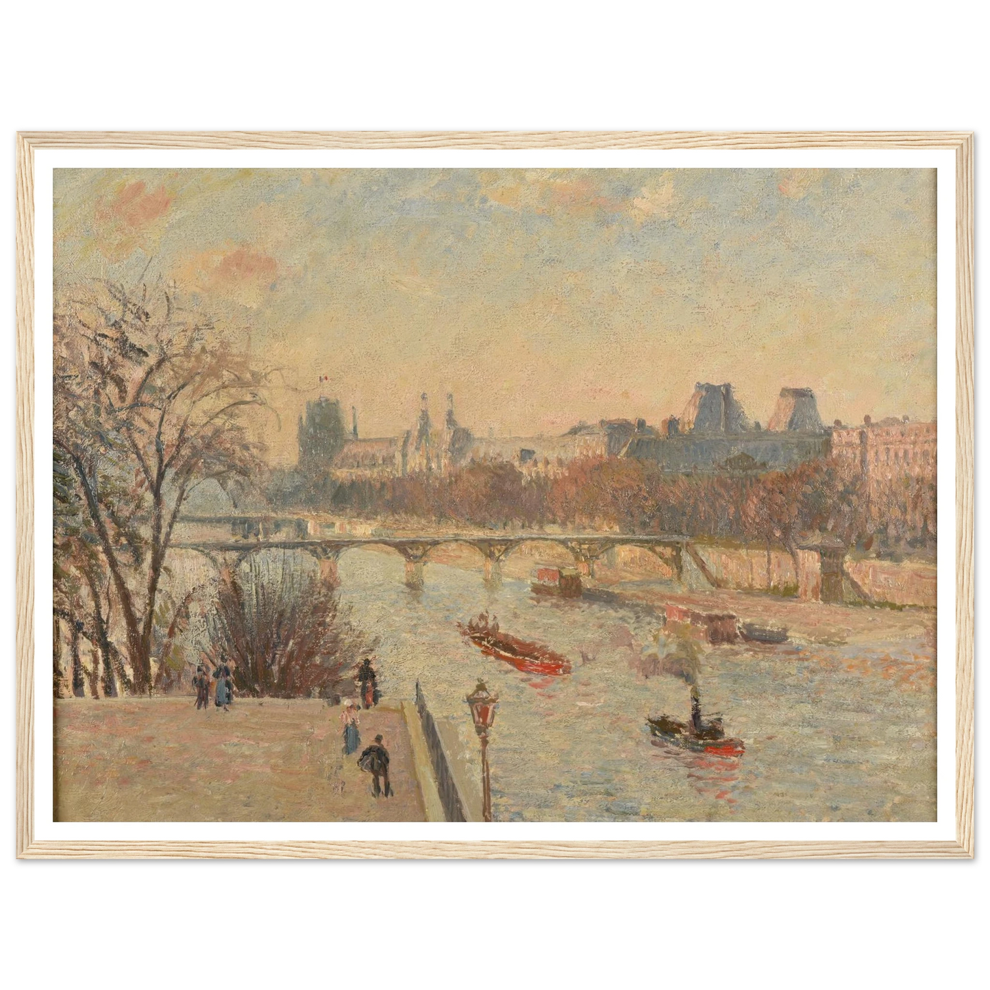 Le Louvre (1902) Art Print | Camille Pissarro - Framed Poster - 30x40 cm / 12x16″ - Black frame