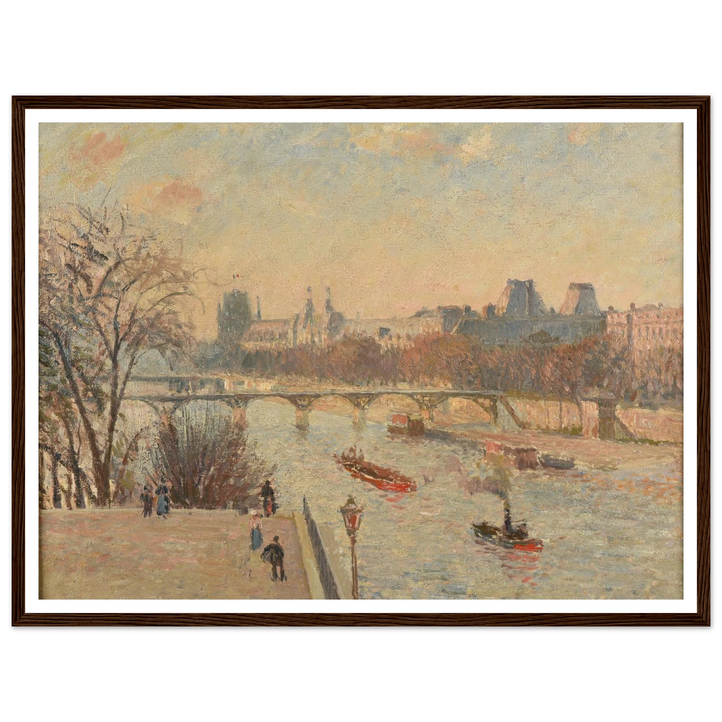 Le Louvre (1902) Art Print | Camille Pissarro - Framed Poster - 30x40 cm / 12x16″ - Black frame