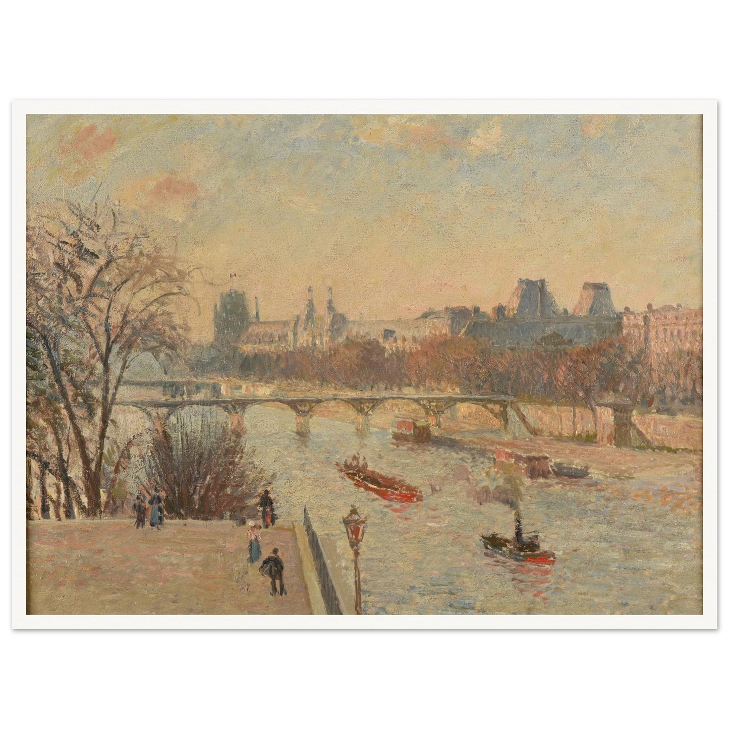 Le Louvre (1902) Art Print | Camille Pissarro - Framed Poster - 30x40 cm / 12x16″ - Black frame