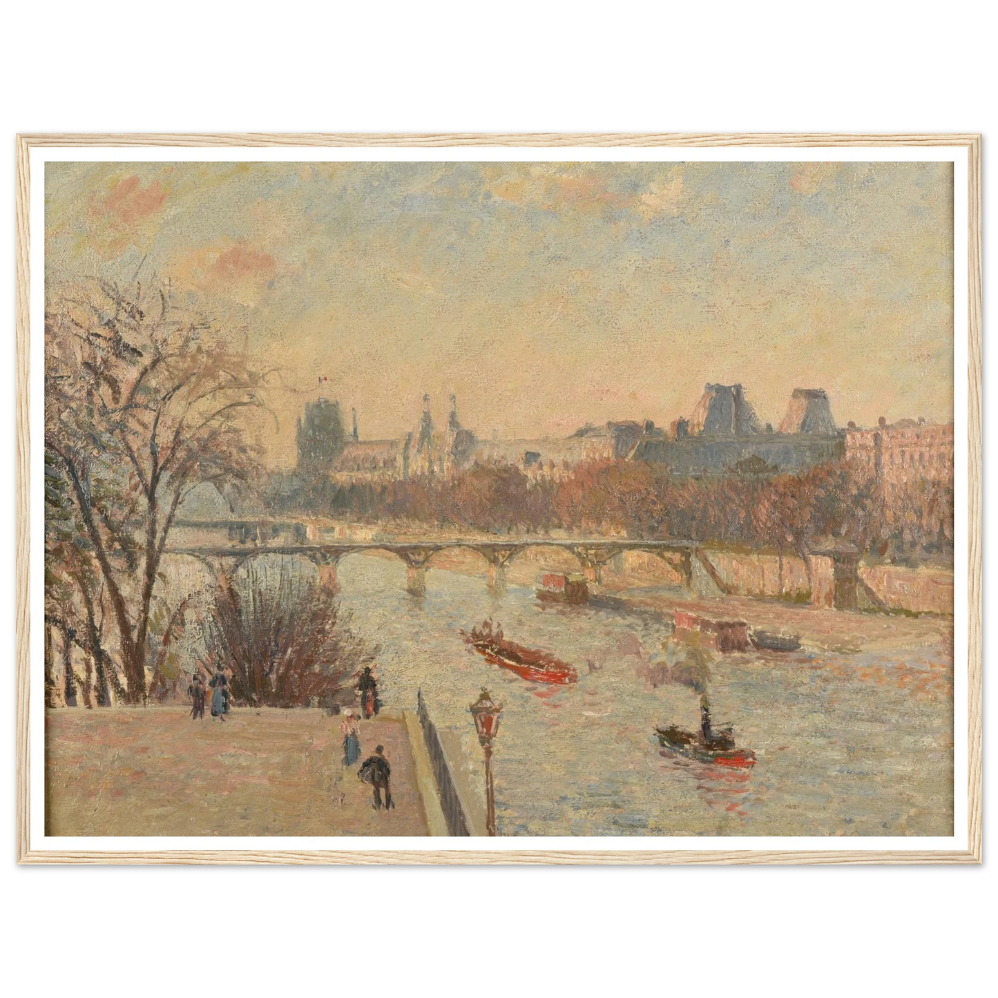 Le Louvre (1902) Art Print | Camille Pissarro - Framed Poster - 30x40 cm / 12x16″ - Black frame