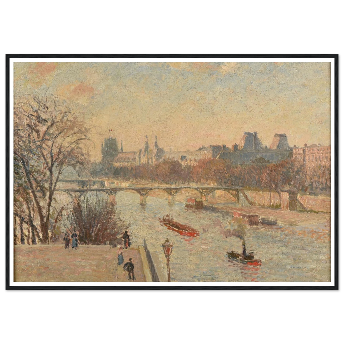 Le Louvre (1902) Art Print | Camille Pissarro - Framed Poster - 30x40 cm / 12x16″ - Black frame