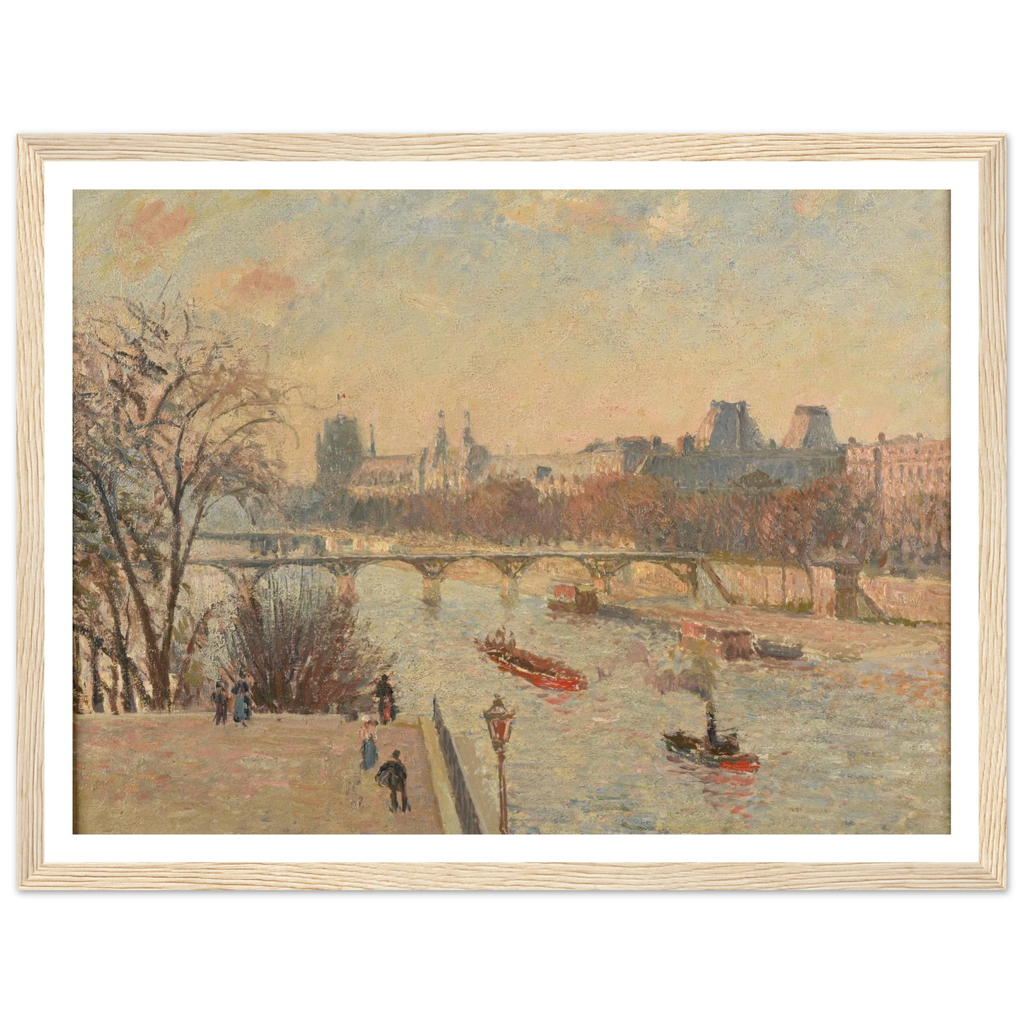 Le Louvre (1902) Art Print | Camille Pissarro - Framed Poster - 30x40 cm / 12x16″ - Black frame