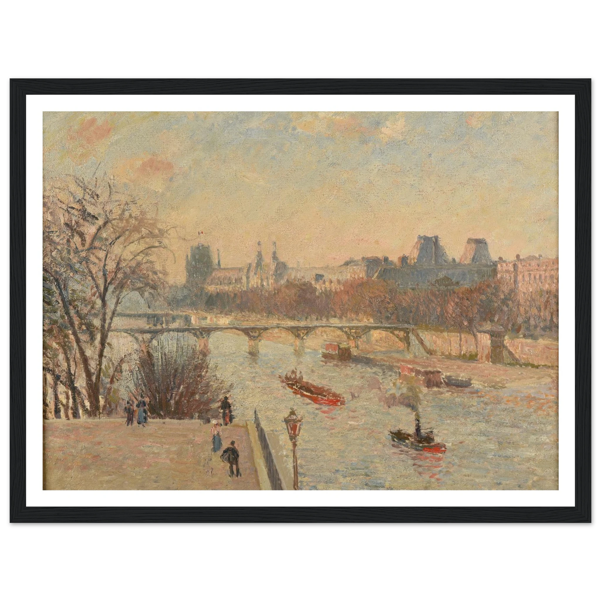 Le Louvre (1902) Art Print | Camille Pissarro - Framed Poster - 30x40 cm / 12x16″ - Black frame