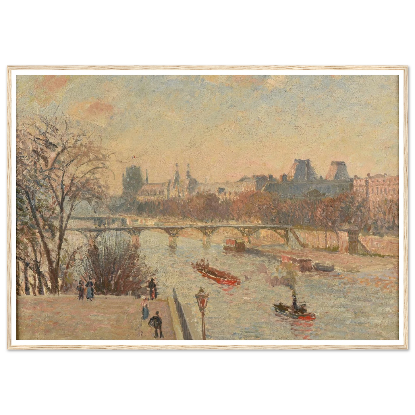 Le Louvre (1902) Art Print | Camille Pissarro - Framed Poster - 30x40 cm / 12x16″ - Black frame