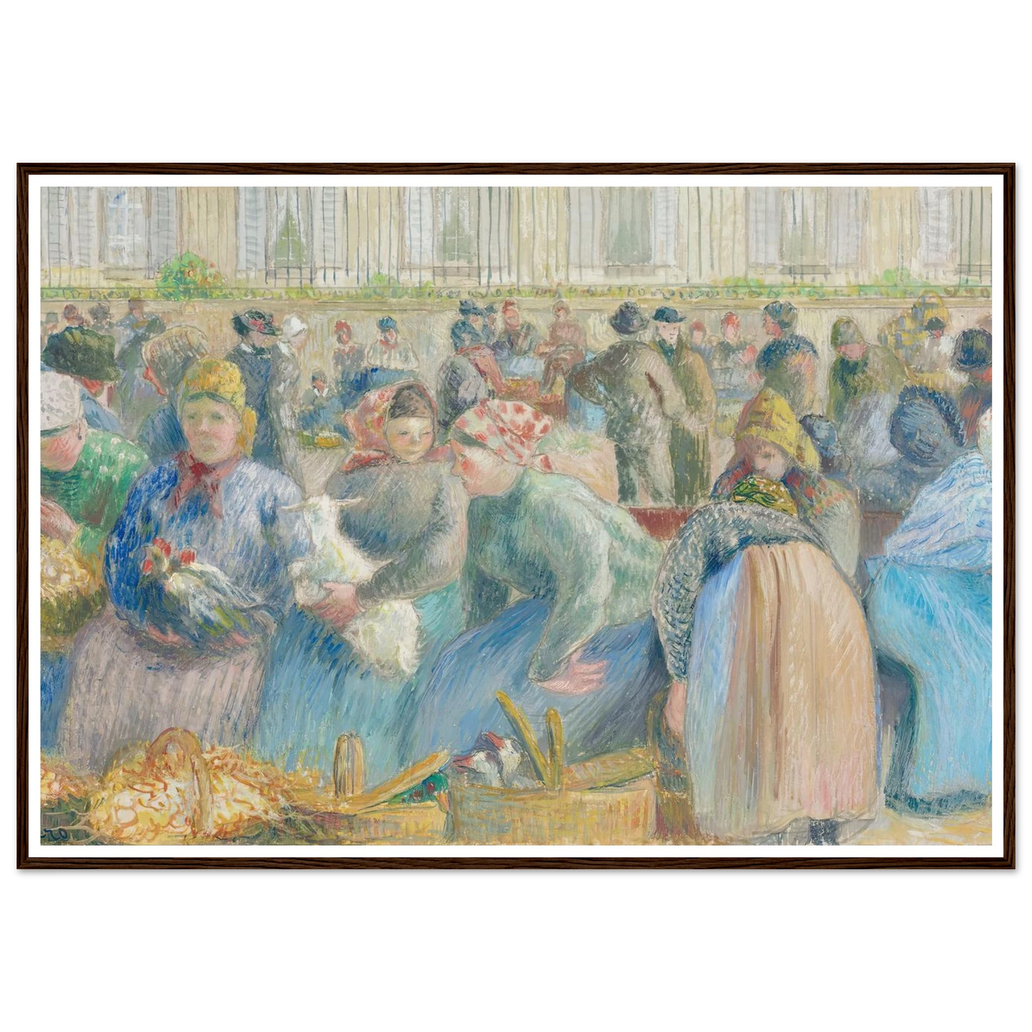 Le Marché aux oeufs (circa 1884) Art Print | Camille Pissarro - Framed Poster - 30x40 cm / 12x16″ - Black frame