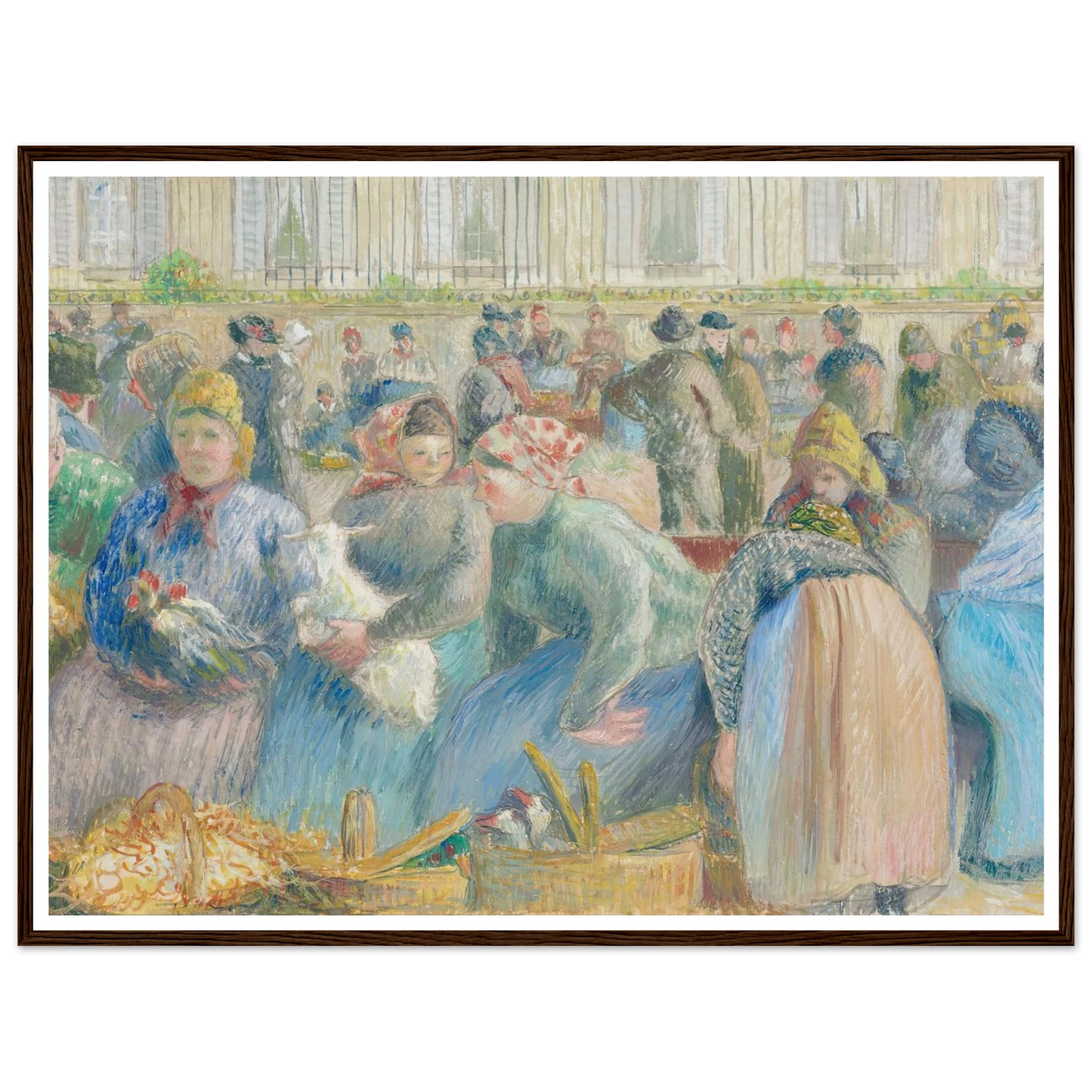 Le Marché aux oeufs (circa 1884) Art Print | Camille Pissarro - Framed Poster - 30x40 cm / 12x16″ - Black frame