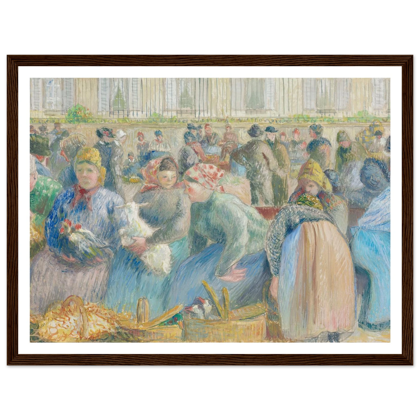 Le Marché aux oeufs (circa 1884) Art Print | Camille Pissarro - Framed Poster - 30x40 cm / 12x16″ - Black frame