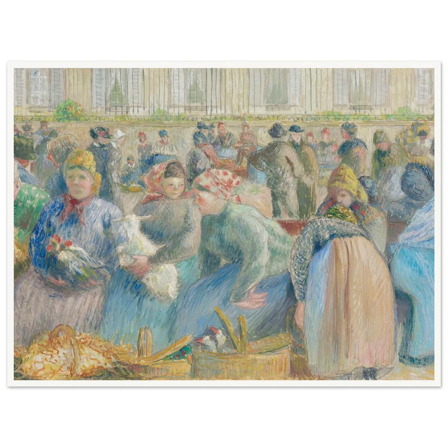 Le Marché aux oeufs (circa 1884) Art Print | Camille Pissarro - Framed Poster - 30x40 cm / 12x16″ - Black frame