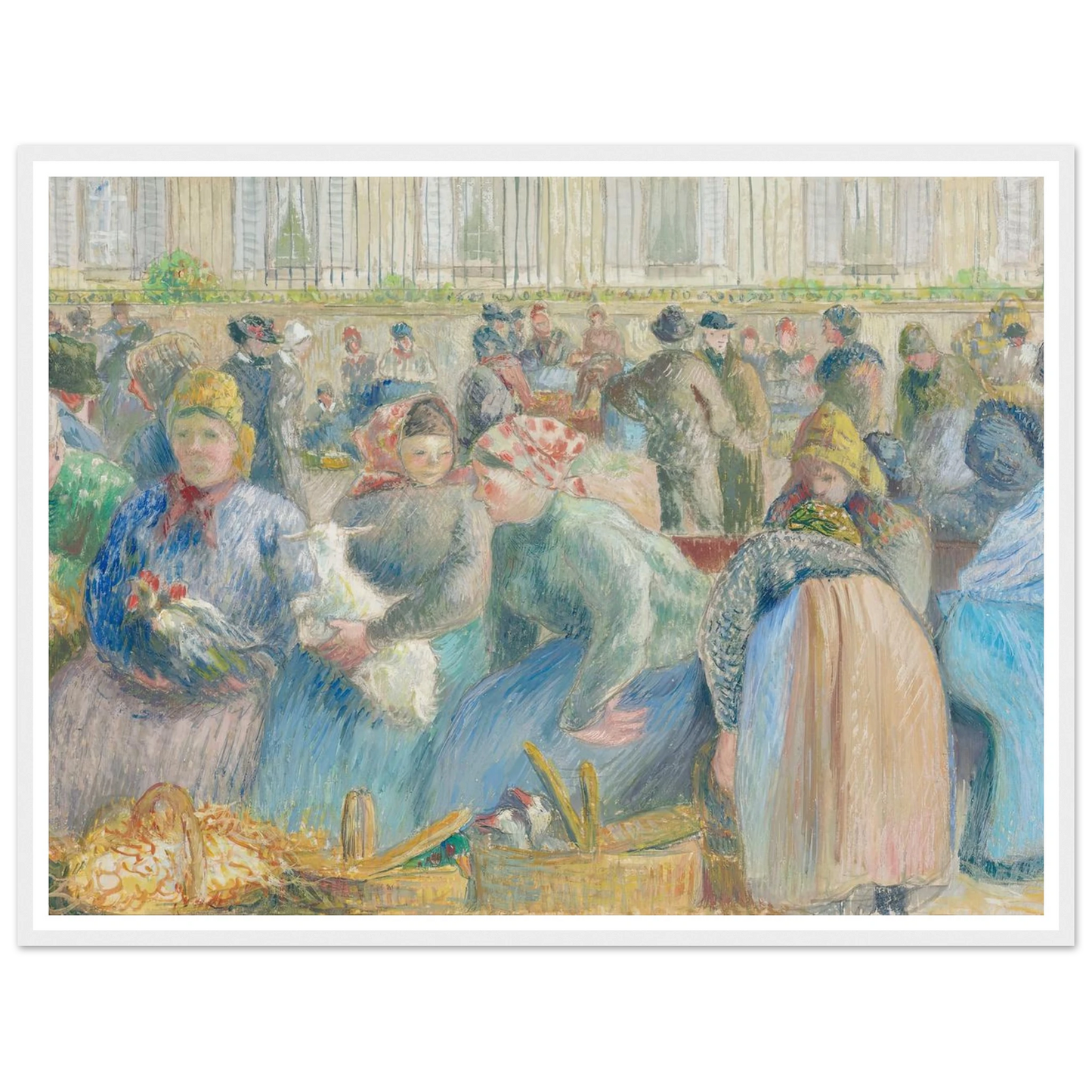 Le Marché aux oeufs (circa 1884) Art Print | Camille Pissarro - Framed Poster - 30x40 cm / 12x16″ - Black frame