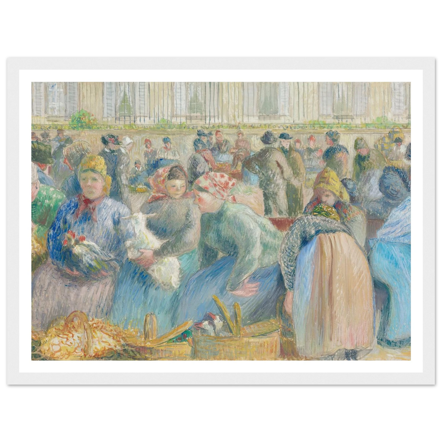 Le Marché aux oeufs (circa 1884) Art Print | Camille Pissarro - Framed Poster - 30x40 cm / 12x16″ - Black frame