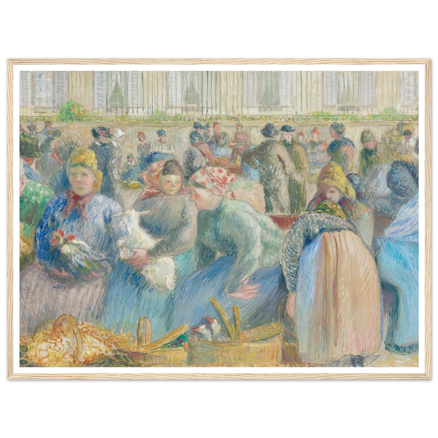 Le Marché aux oeufs (circa 1884) Art Print | Camille Pissarro - Framed Poster - 30x40 cm / 12x16″ - Black frame