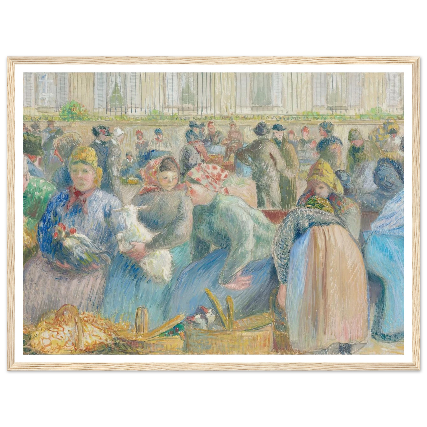 Le Marché aux oeufs (circa 1884) Art Print | Camille Pissarro - Framed Poster - 30x40 cm / 12x16″ - Black frame