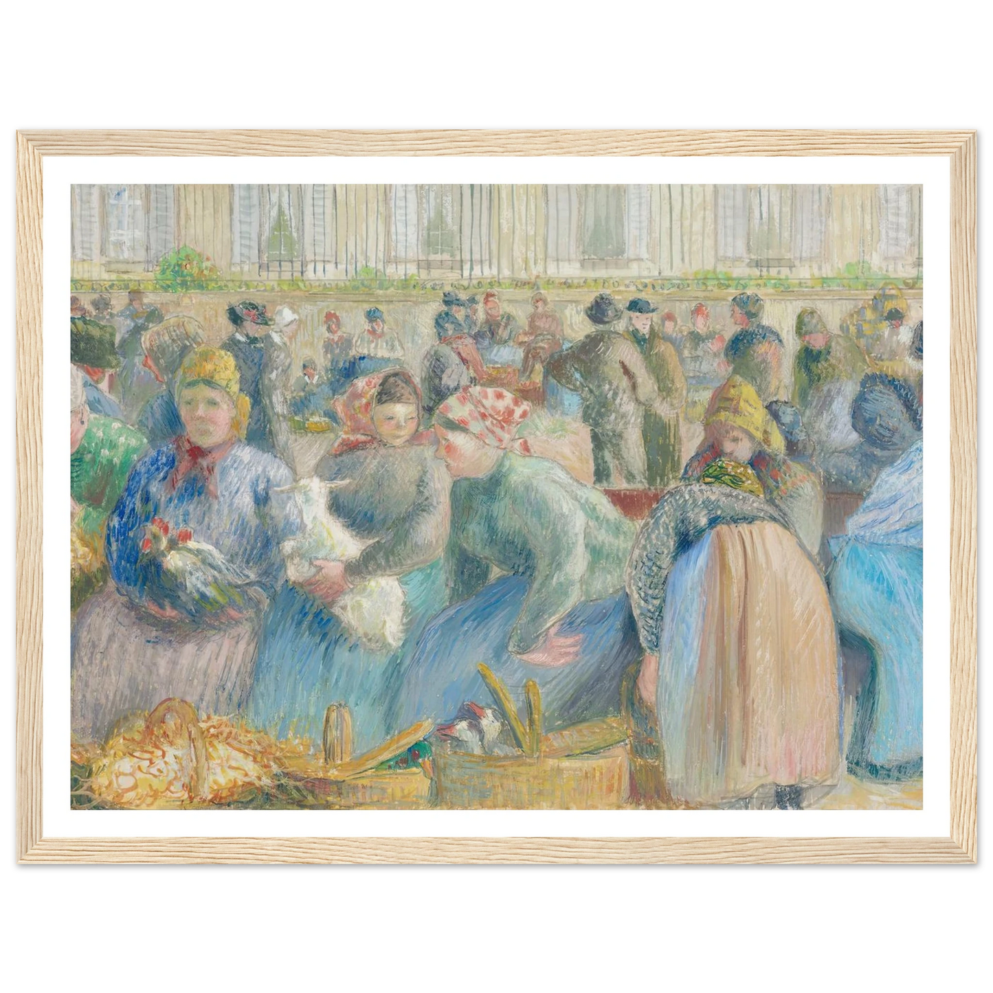 Le Marché aux oeufs (circa 1884) Art Print | Camille Pissarro - Framed Poster - 30x40 cm / 12x16″ - Black frame