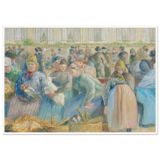 Le Marché aux oeufs (circa 1884) Art Print | Camille Pissarro - Framed Poster - 30x40 cm / 12x16″ - Black frame