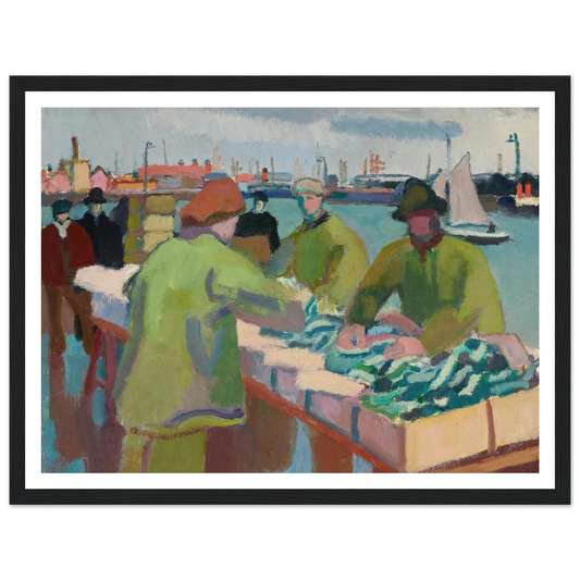 Le marché aux poissons (1904-1905) Art Print | Raoul Dufy - Framed Poster - 30x40 cm / 12x16″ - Black frame