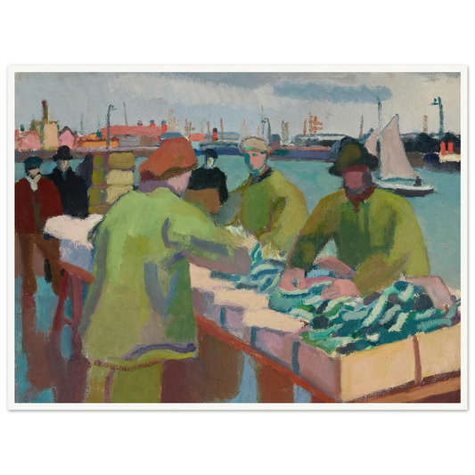 Le marché aux poissons (1904-1905) Art Print | Raoul Dufy - Framed Poster - 30x40 cm / 12x16″ - Black frame