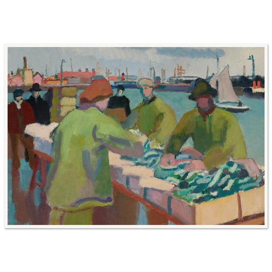 Le marché aux poissons (1904-1905) Art Print | Raoul Dufy - Framed Poster - 30x40 cm / 12x16″ - Black frame