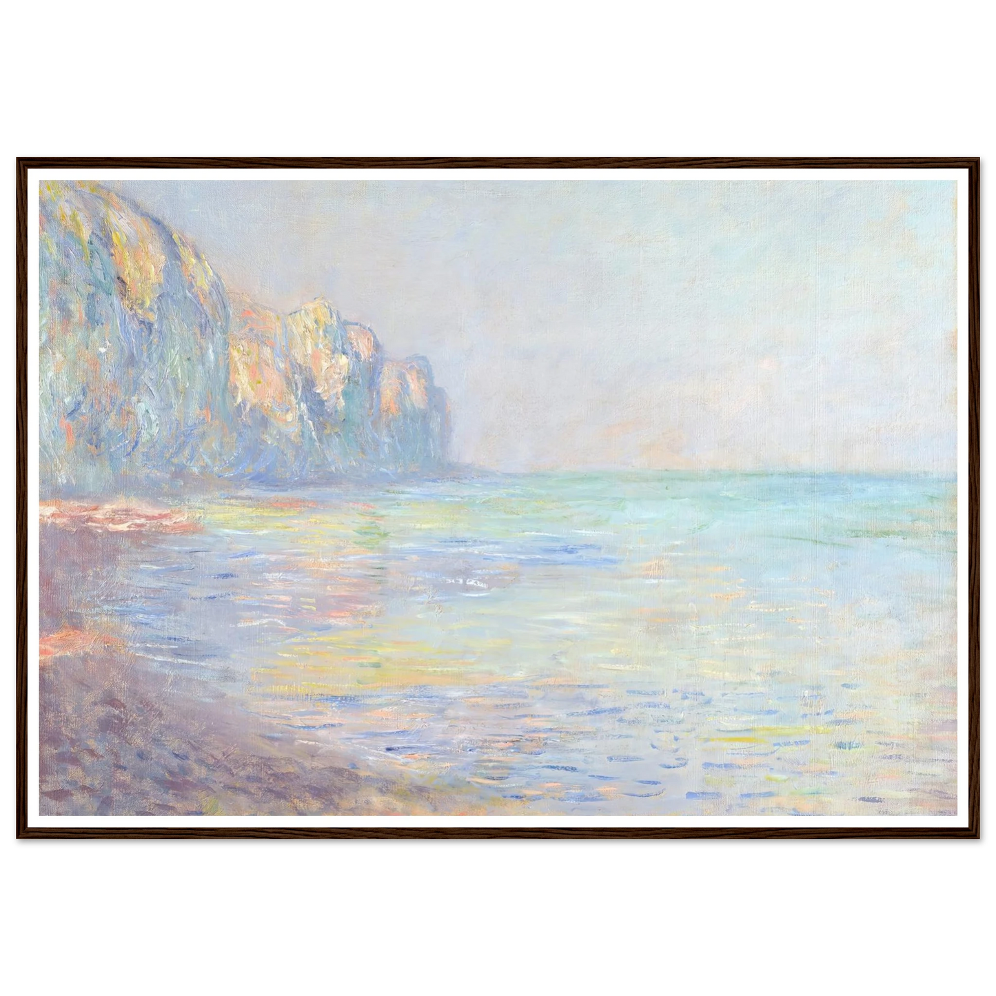 Le Matin, temps brumeux, Pourville (Misty Morning at Pourville) (1882) Art Print | Claude Monet - Framed Poster - 30x40 cm / 12x16″ - Black frame