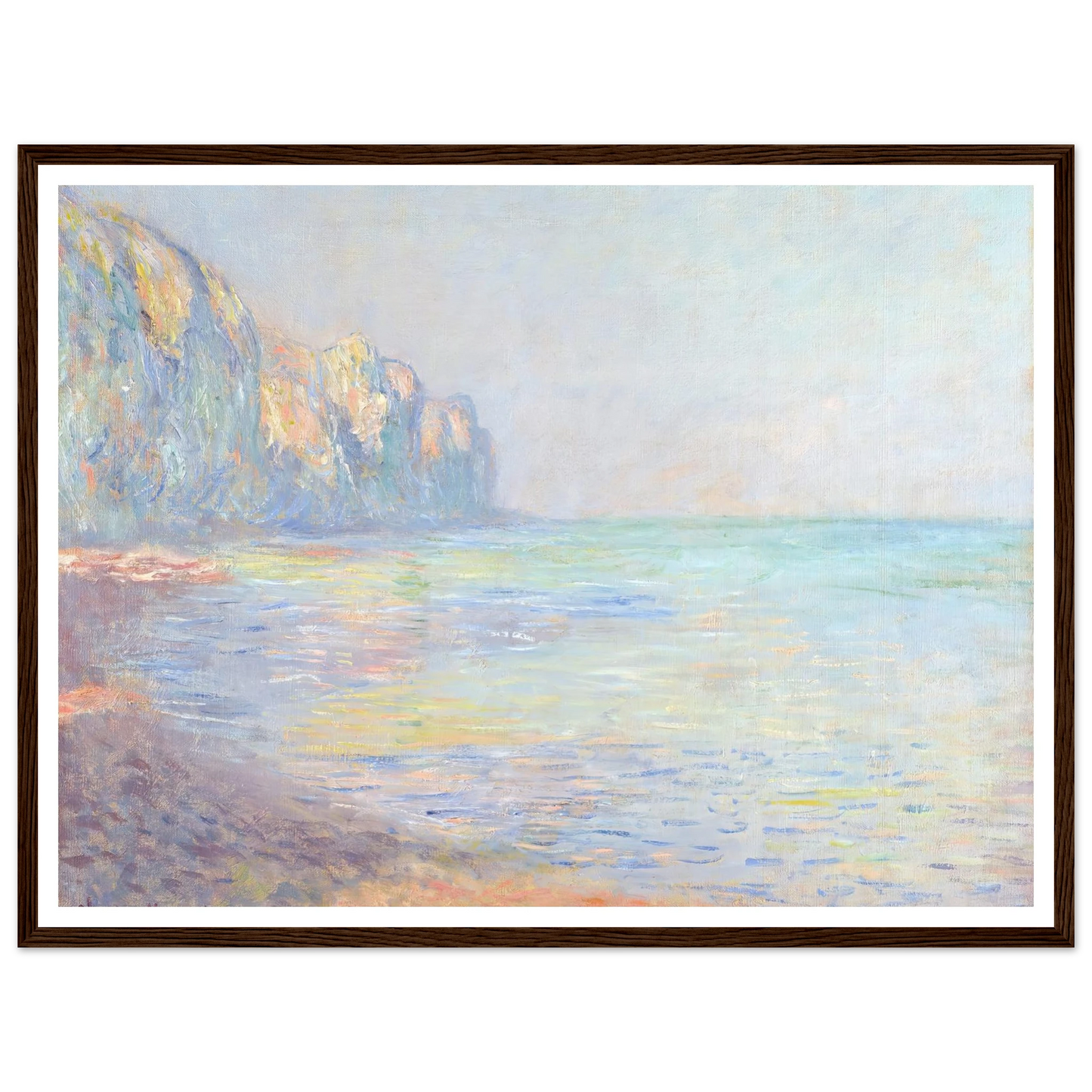 Le Matin, temps brumeux, Pourville (Misty Morning at Pourville) (1882) Art Print | Claude Monet - Framed Poster - 30x40 cm / 12x16″ - Black frame