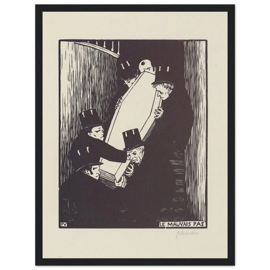 Le mauvais pas (1893) Art Print | Felix Vallotton - Framed Poster - 30x40 cm / 12x16″ - Black frame