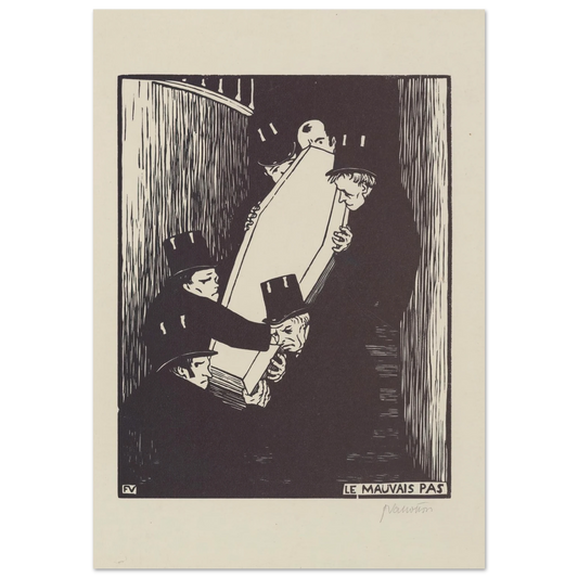 Le mauvais pas (1893) Art Print | Felix Vallotton - Framed Poster - 30x40 cm / 12x16″ - Black frame