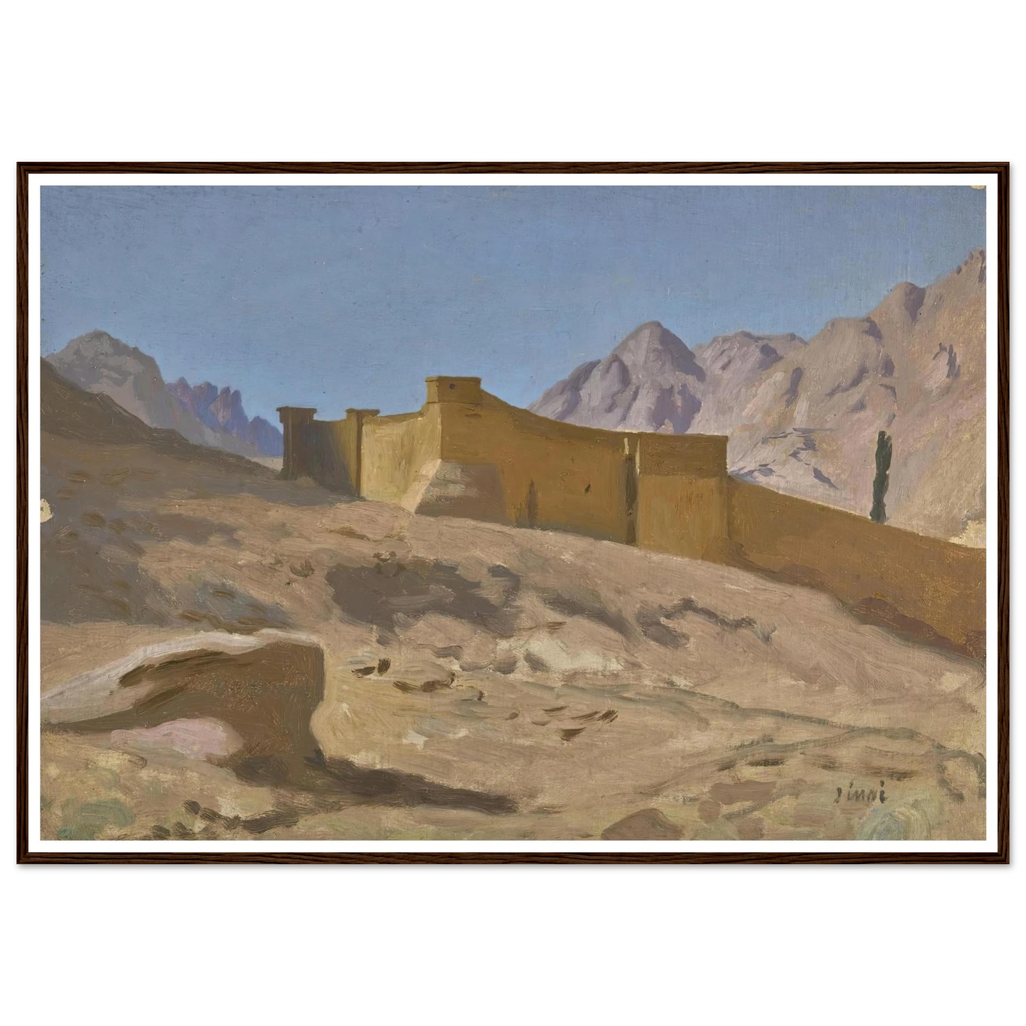 Le monastère de Sainte-Catherine Art Print | Jean Leon Gerome - Framed Poster - 30x40 cm / 12x16″ - Black frame