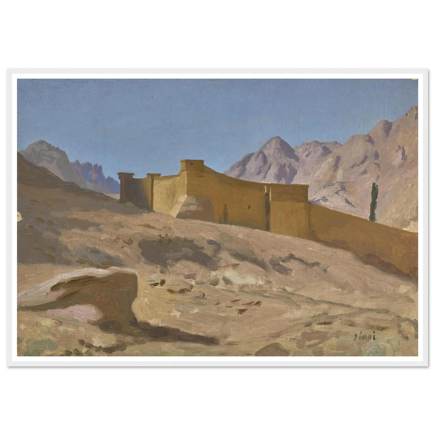 Le monastère de Sainte-Catherine Art Print | Jean Leon Gerome - Framed Poster - 30x40 cm / 12x16″ - Black frame