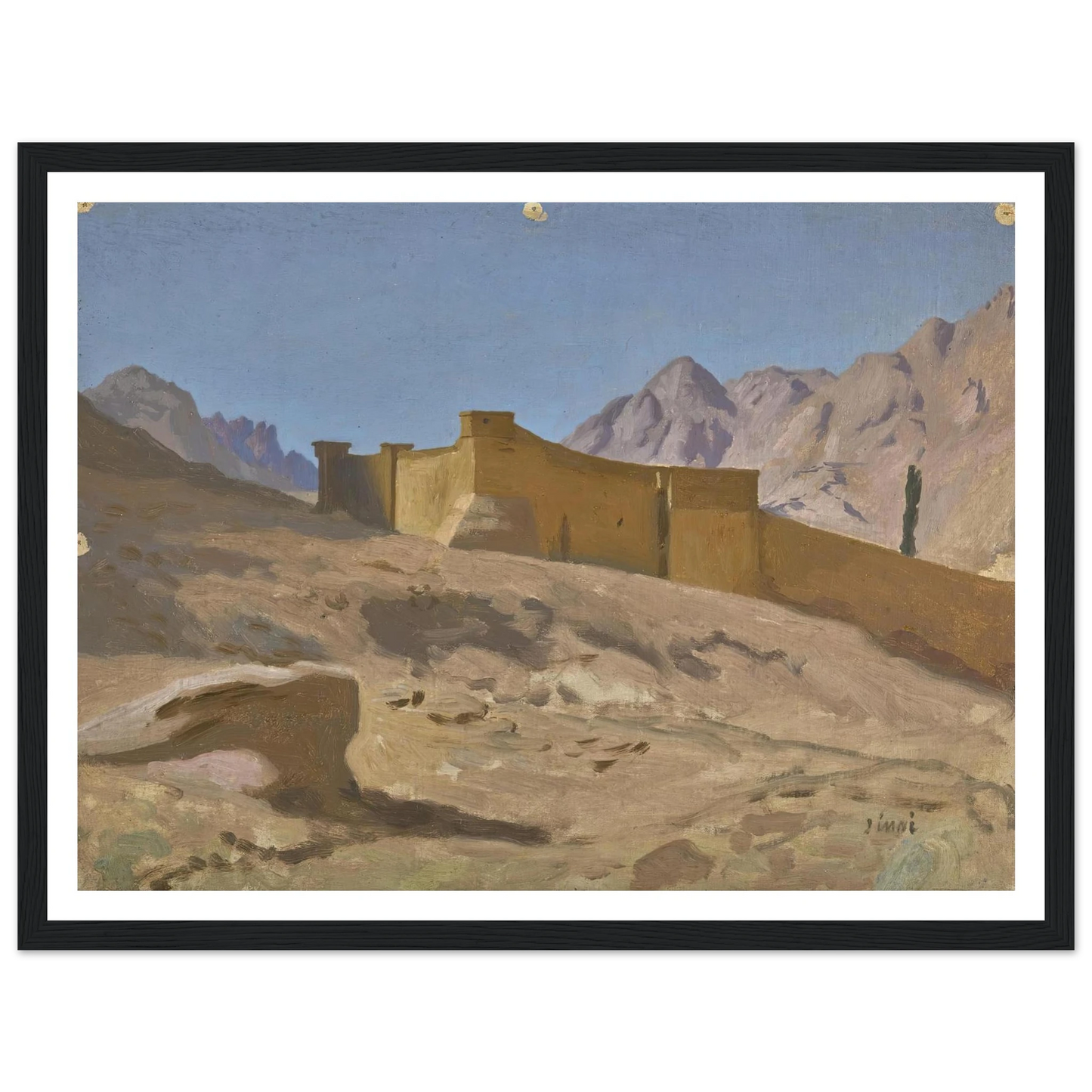 Le monastère de Sainte-Catherine Art Print | Jean Leon Gerome - Framed Poster - 30x40 cm / 12x16″ - Black frame