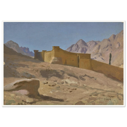 Le monastère de Sainte-Catherine Art Print | Jean Leon Gerome - Framed Poster - 30x40 cm / 12x16″ - Black frame