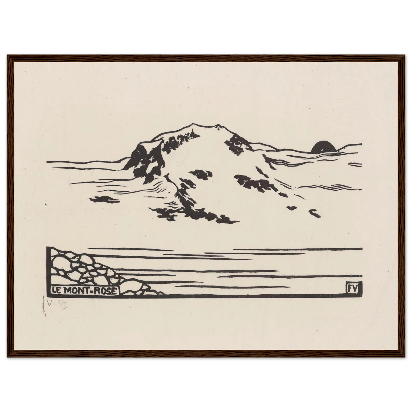 Le Mont-Rose (1892) Art Print | Felix Vallotton - Framed Poster - 30x40 cm / 12x16″ - Black frame