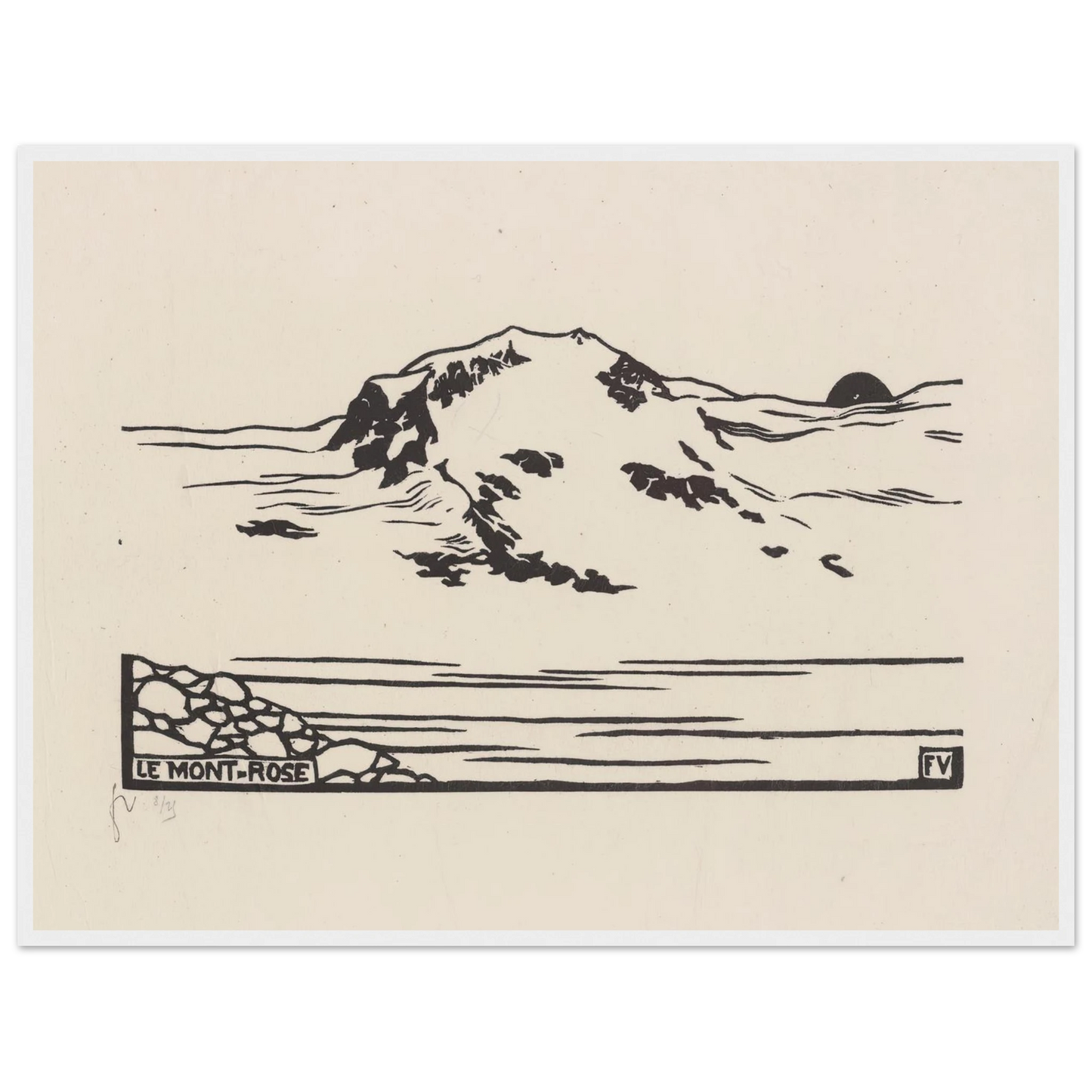 Le Mont-Rose (1892) Art Print | Felix Vallotton - Framed Poster - 30x40 cm / 12x16″ - Black frame