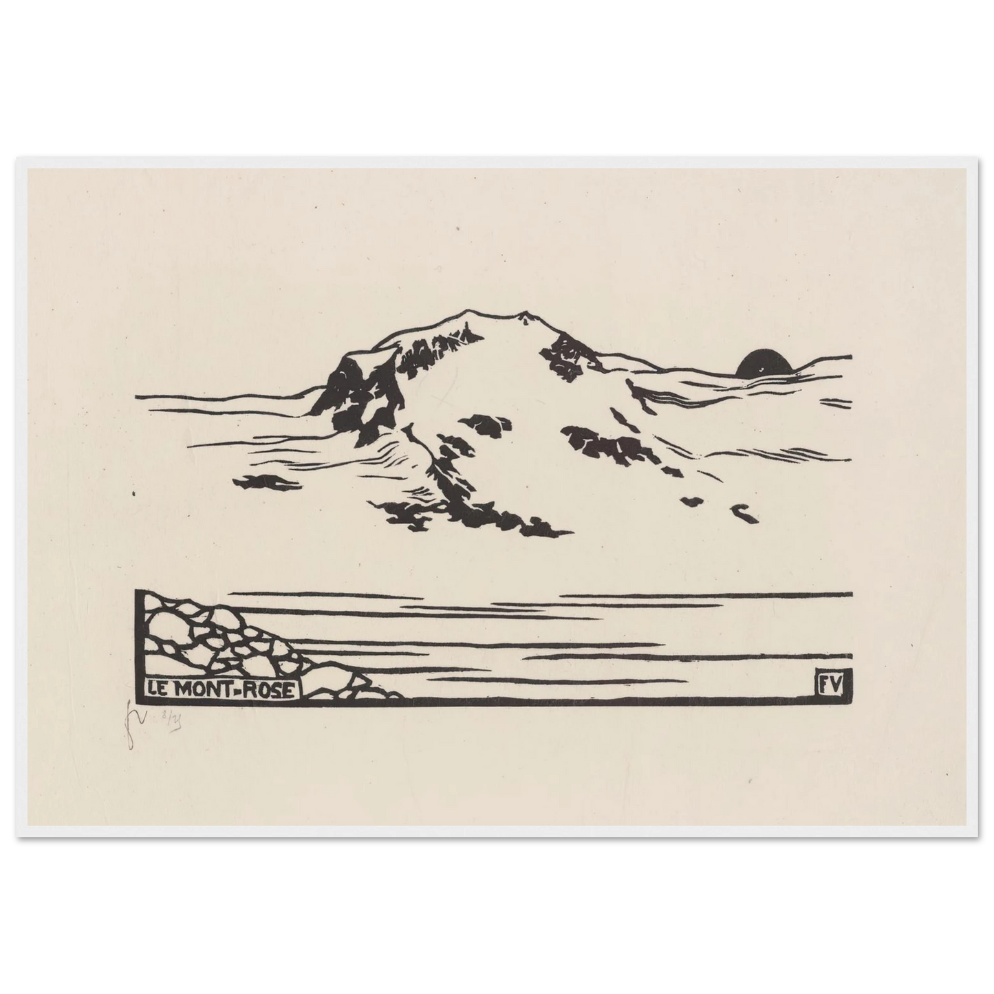 Le Mont-Rose (1892) Art Print | Felix Vallotton - Framed Poster - 30x40 cm / 12x16″ - Black frame