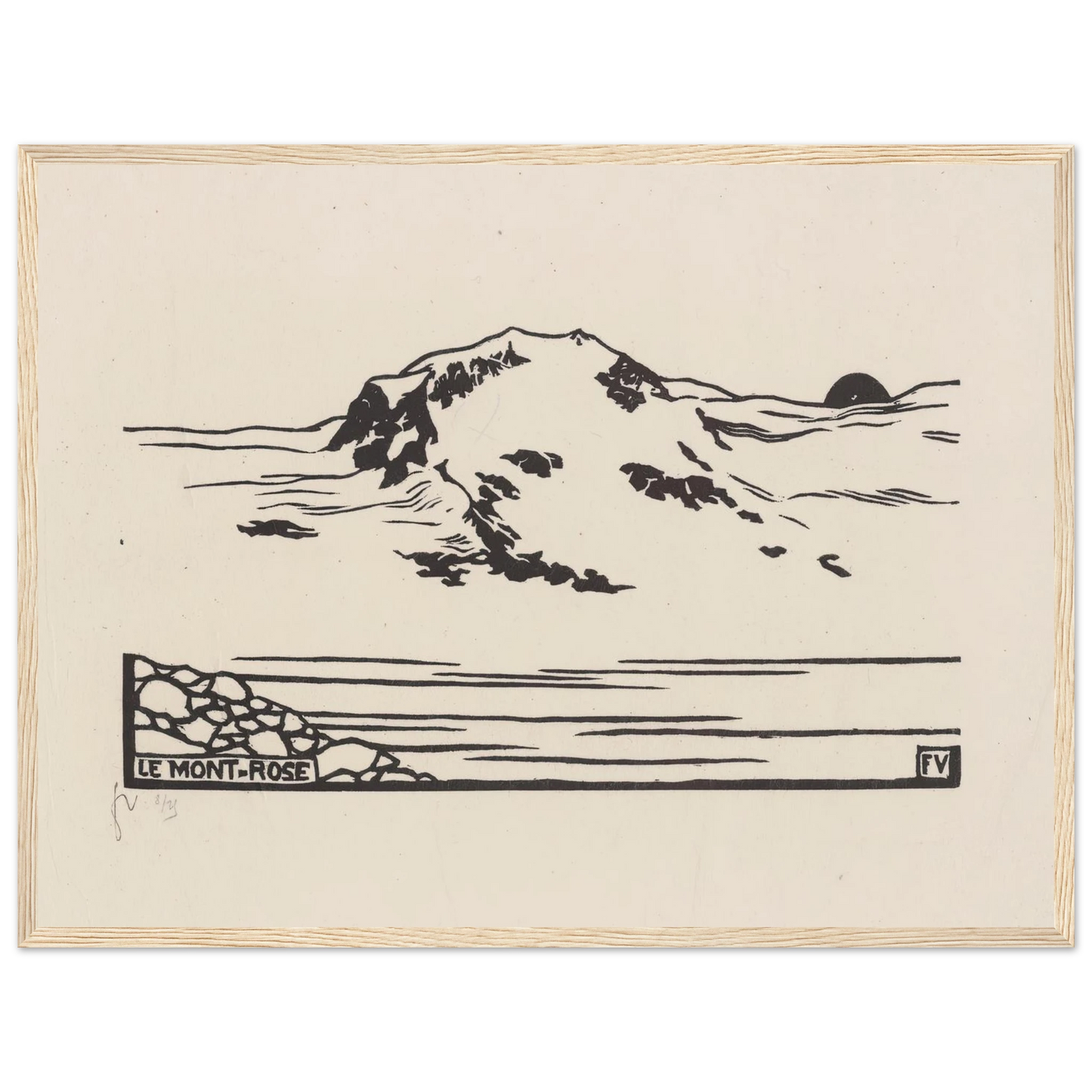 Le Mont-Rose (1892) Art Print | Felix Vallotton - Framed Poster - 30x40 cm / 12x16″ - Black frame