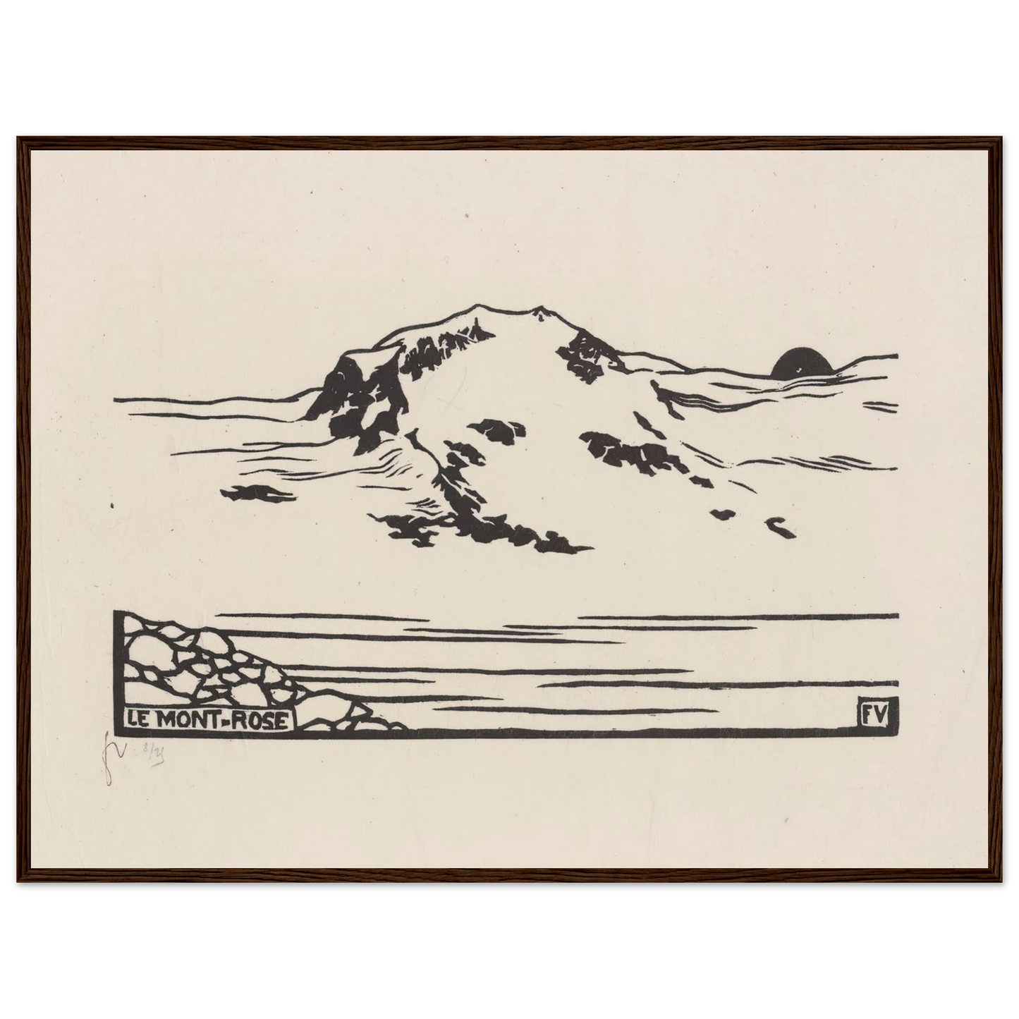 Le Mont-Rose (1892) Art Print | Felix Vallotton - Framed Poster - 30x40 cm / 12x16″ - Black frame