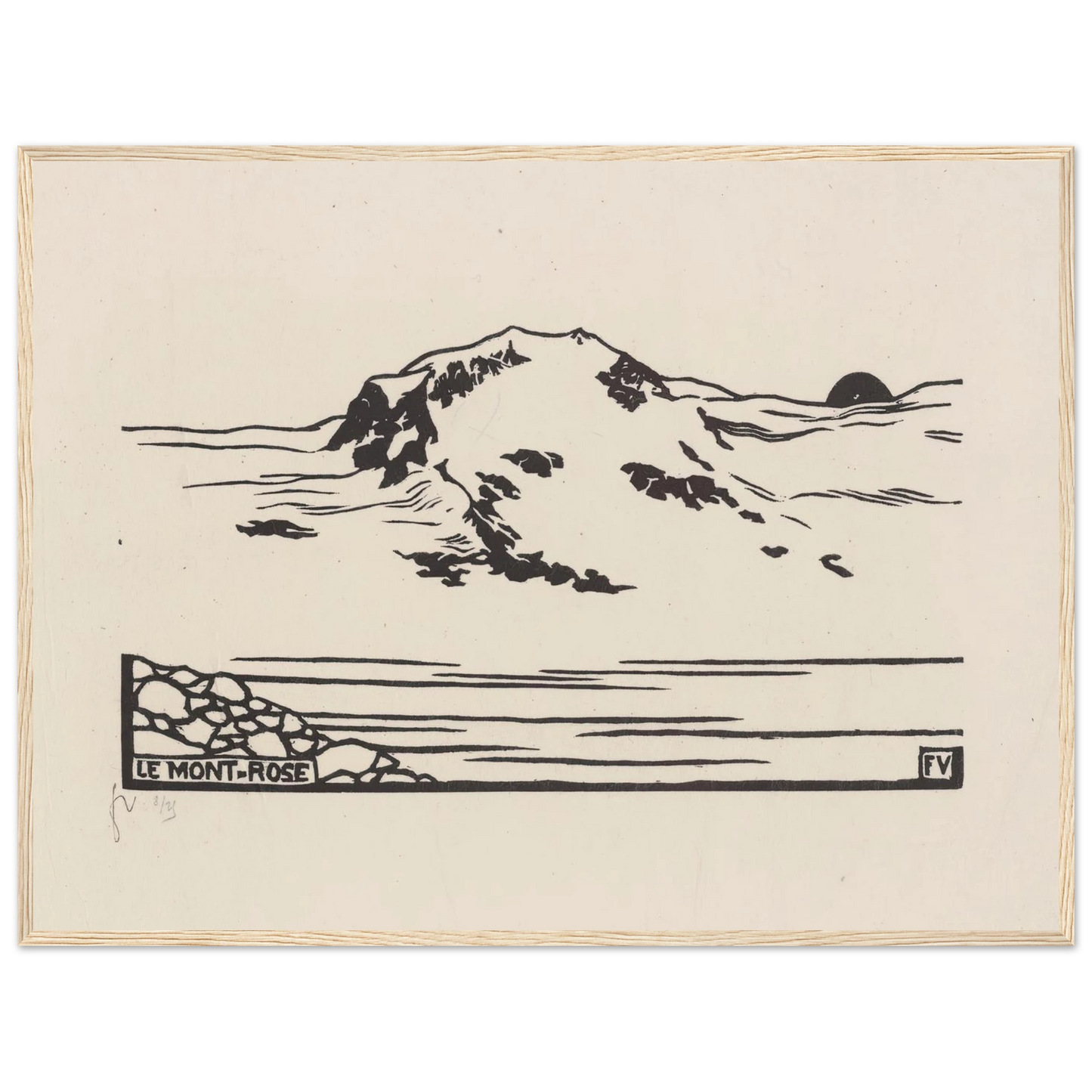Le Mont-Rose (1892) Art Print | Felix Vallotton - Framed Poster - 30x40 cm / 12x16″ - Black frame