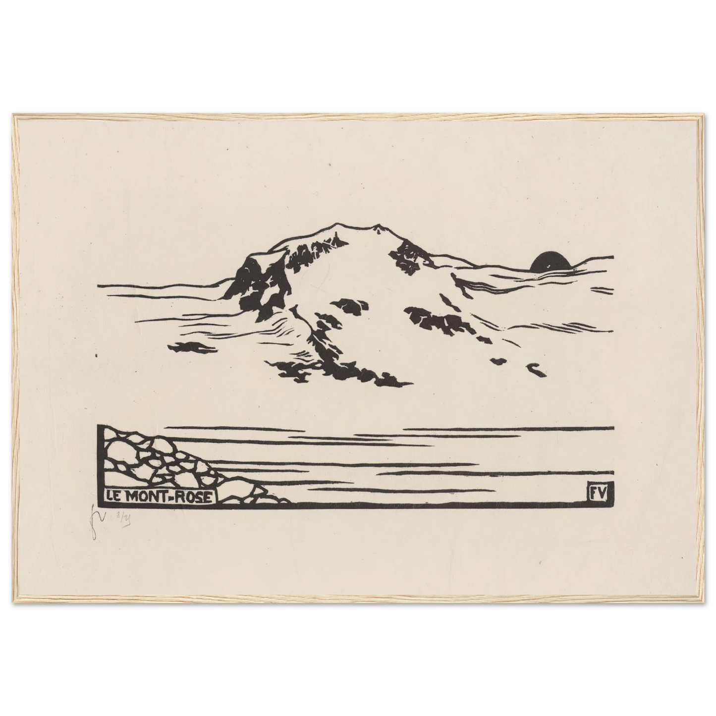 Le Mont-Rose (1892) Art Print | Felix Vallotton - Framed Poster - 30x40 cm / 12x16″ - Black frame