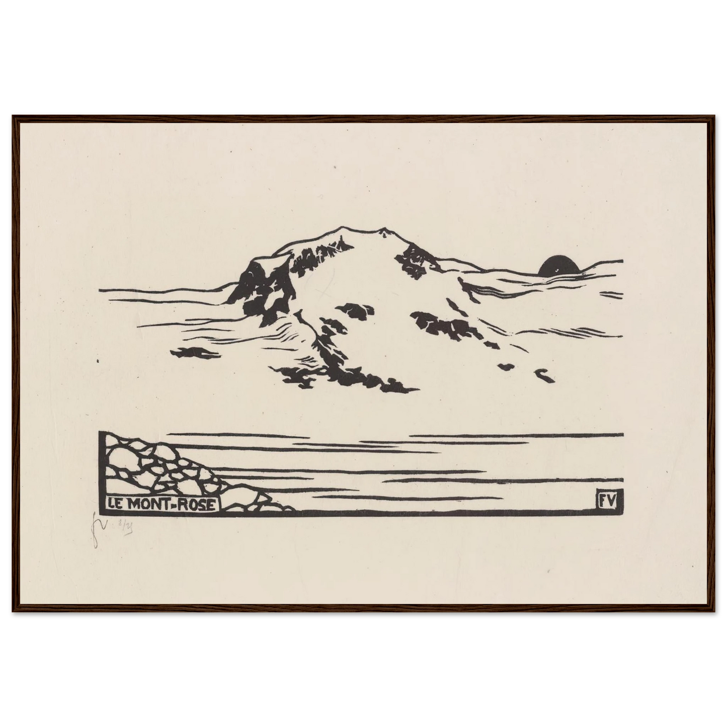 Le Mont-Rose (1892) Art Print | Felix Vallotton - Framed Poster - 30x40 cm / 12x16″ - Black frame