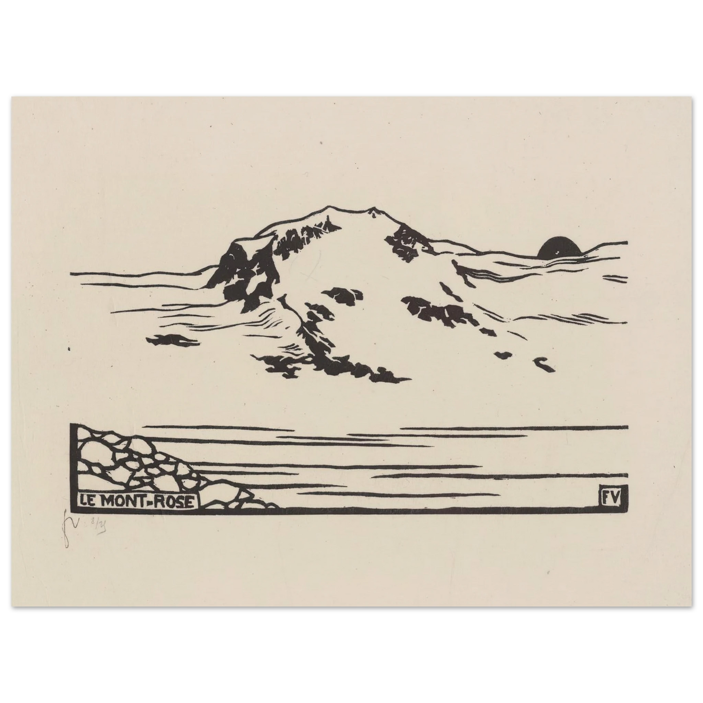 Le Mont-Rose (1892) Art Print | Felix Vallotton - Framed Poster - 30x40 cm / 12x16″ - Black frame