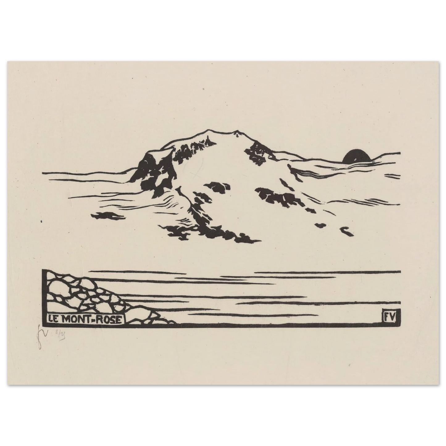 Le Mont-Rose (1892) Art Print | Felix Vallotton - Framed Poster - 30x40 cm / 12x16″ - Black frame