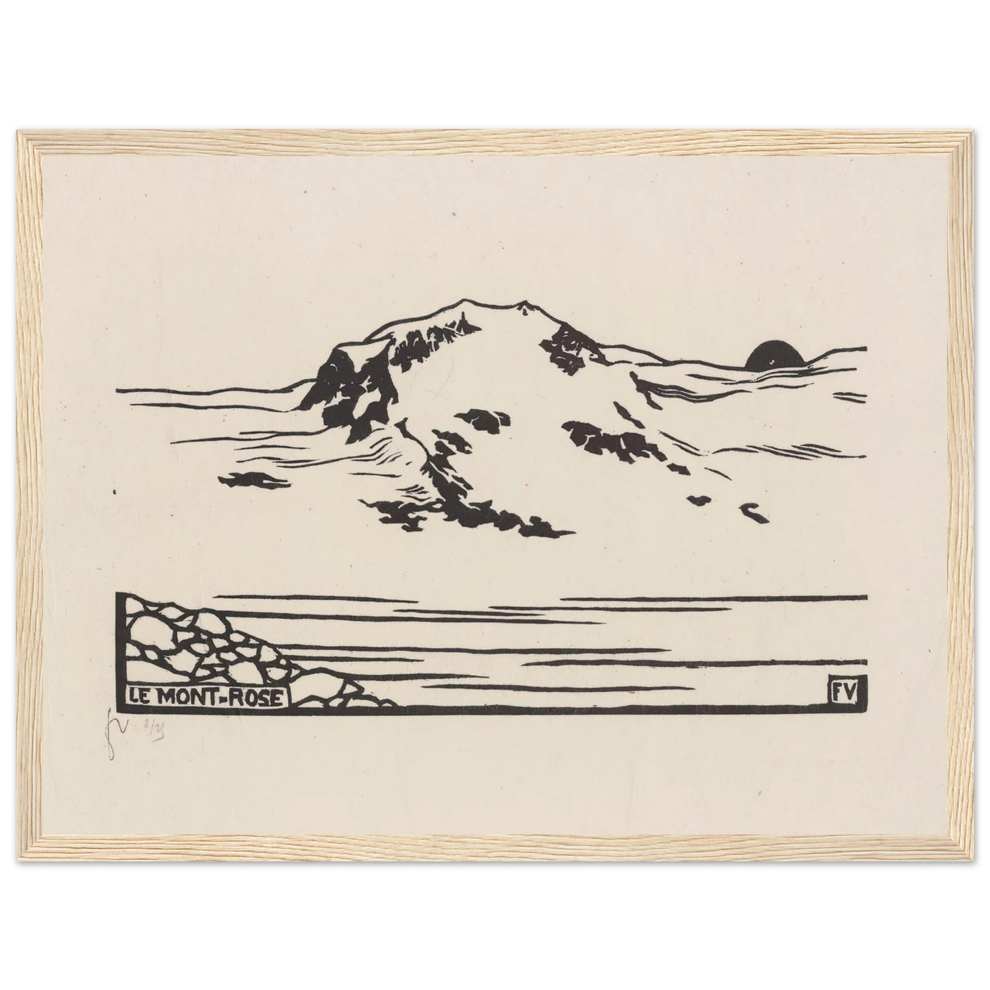 Le Mont-Rose (1892) Art Print | Felix Vallotton - Framed Poster - 30x40 cm / 12x16″ - Black frame