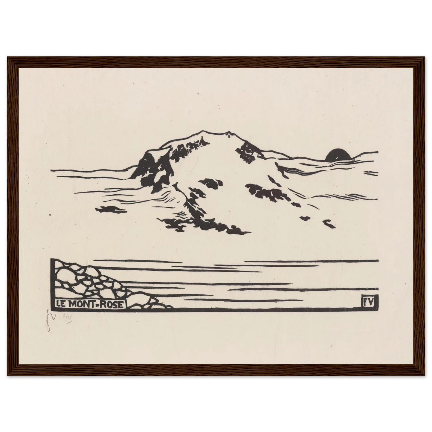 Le Mont-Rose (1892) Art Print | Felix Vallotton - Framed Poster - 30x40 cm / 12x16″ - Black frame