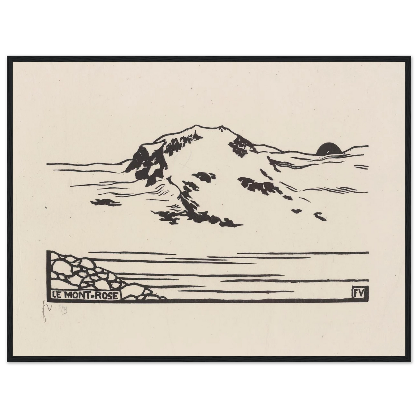 Le Mont-Rose (1892) Art Print | Felix Vallotton - Framed Poster - 30x40 cm / 12x16″ - Black frame